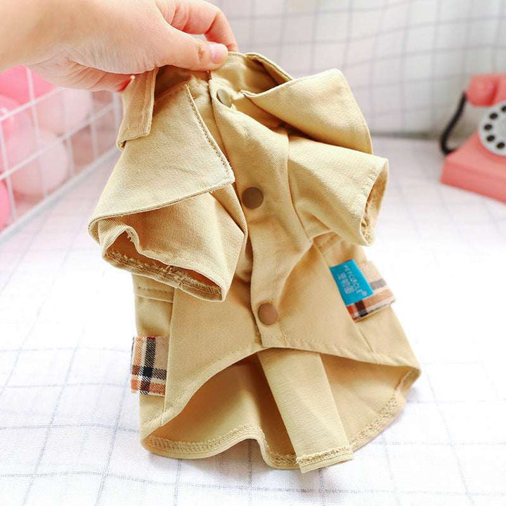 Pet Trench Coat & Skirt Set – Khaki Couple Outfit for Dogs & Cats