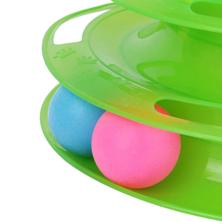 Interactive Cat Ball Tower Toy – Trilaminar Track for Fun & Exercise