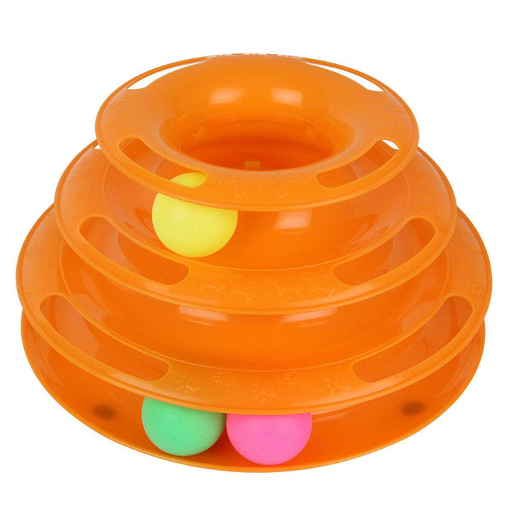 Interactive Cat Ball Tower Toy – Trilaminar Track for Fun & Exercise