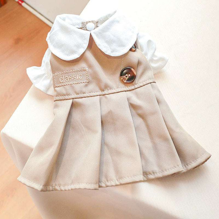 Khaki Pet Dress– Trench Coat, Dresses, and Bib Tops