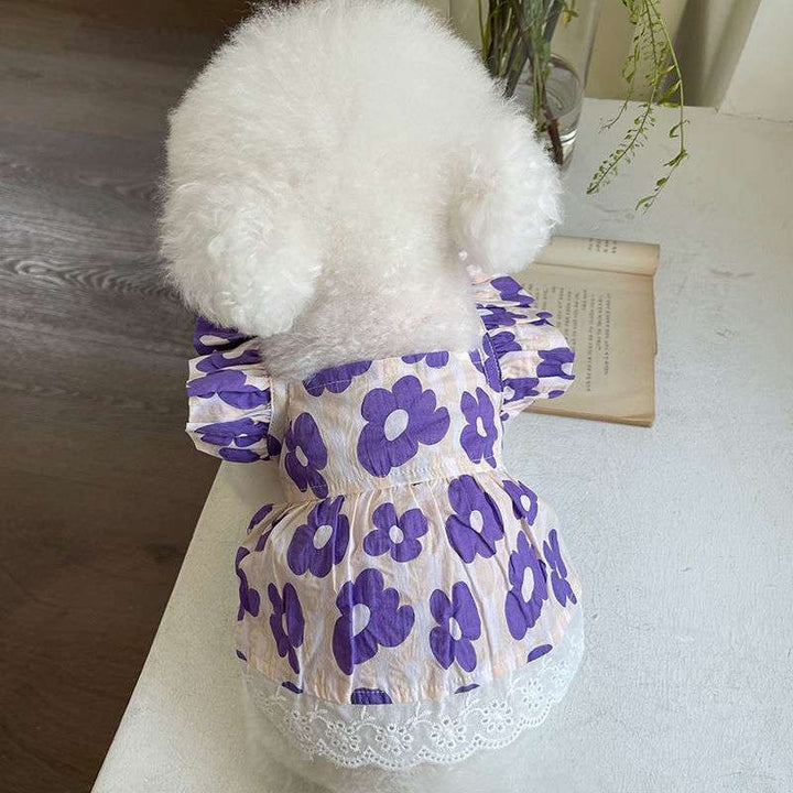 Floral Pet Dress – Soft Cotton Princess Outfit for Dogs & Cat