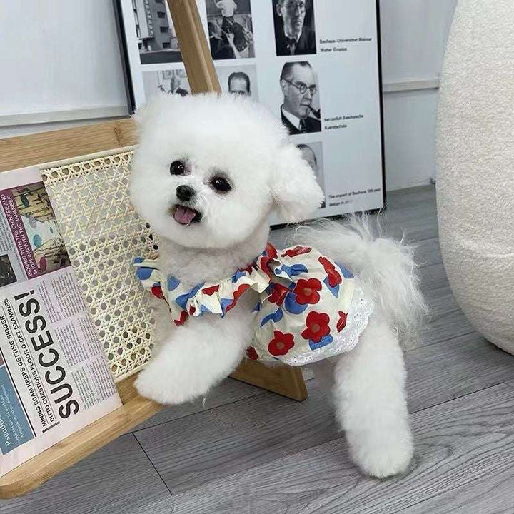 Floral Pet Dress – Soft Cotton Princess Outfit for Dogs & Cat