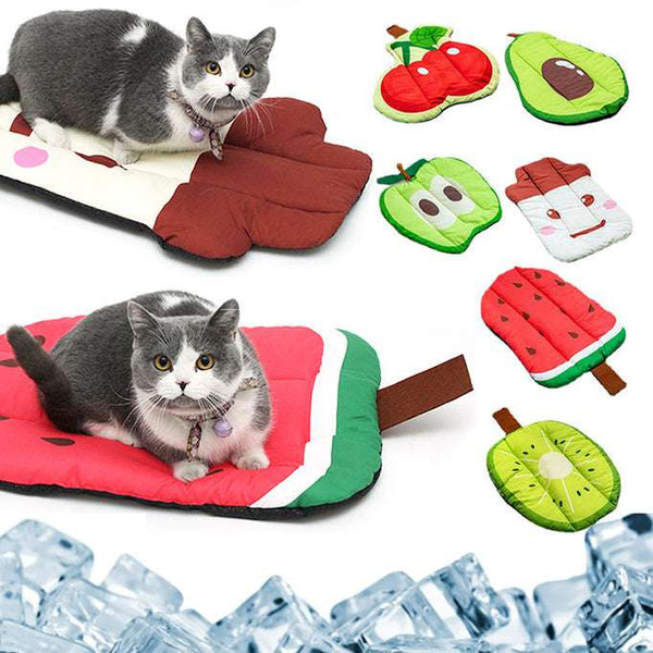 Cooling Dog & Cat Mat – Ice Silk Summer Bed for Pets, Washable Oxford Fabric