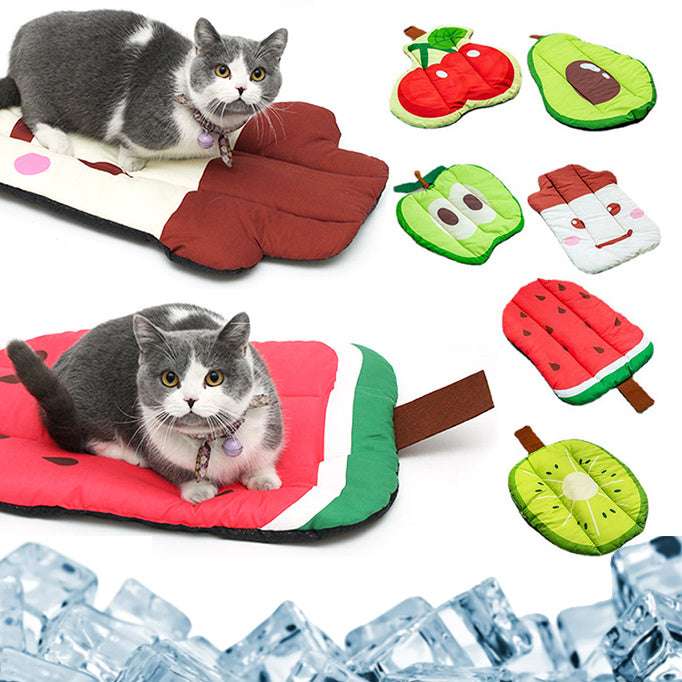 Cooling Dog & Cat Mat – Ice Silk Summer Bed for Pets, Washable Oxford Fabric