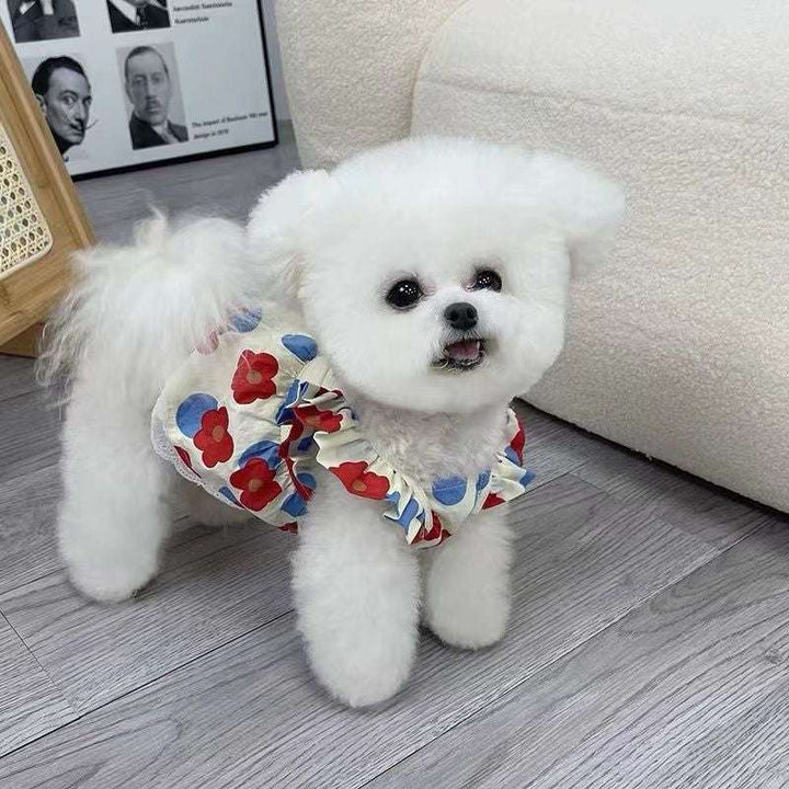 Floral Pet Dress – Soft Cotton Princess Outfit for Dogs & Cat
