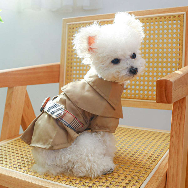 Khaki Pet Dress– Trench Coat, Dresses, and Bib Tops