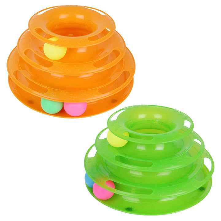 Interactive Cat Ball Tower Toy – Trilaminar Track for Fun & Exercise