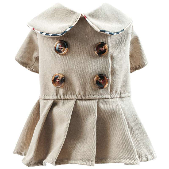 Khaki Pet Dress– Trench Coat, Dresses, and Bib Tops